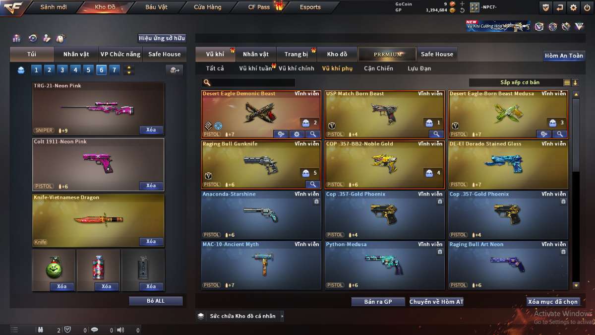 shop acc cf uy tin gia re